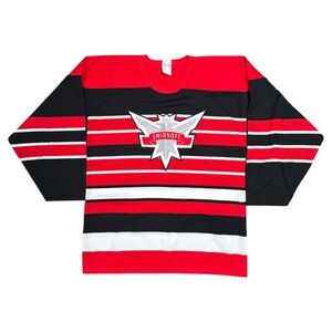 Vintage Y2K Smirnoff Vodka Striped Red Black Hockey Jersey Mens Medium